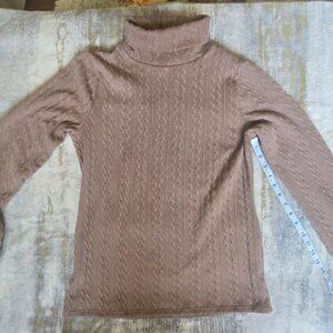 Mocha Mousse Size M Cableknit Turtleneck by Orange Farm